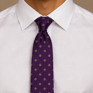 Bigi Regal Silk Purple Medallion Tie | Handmade in Italy